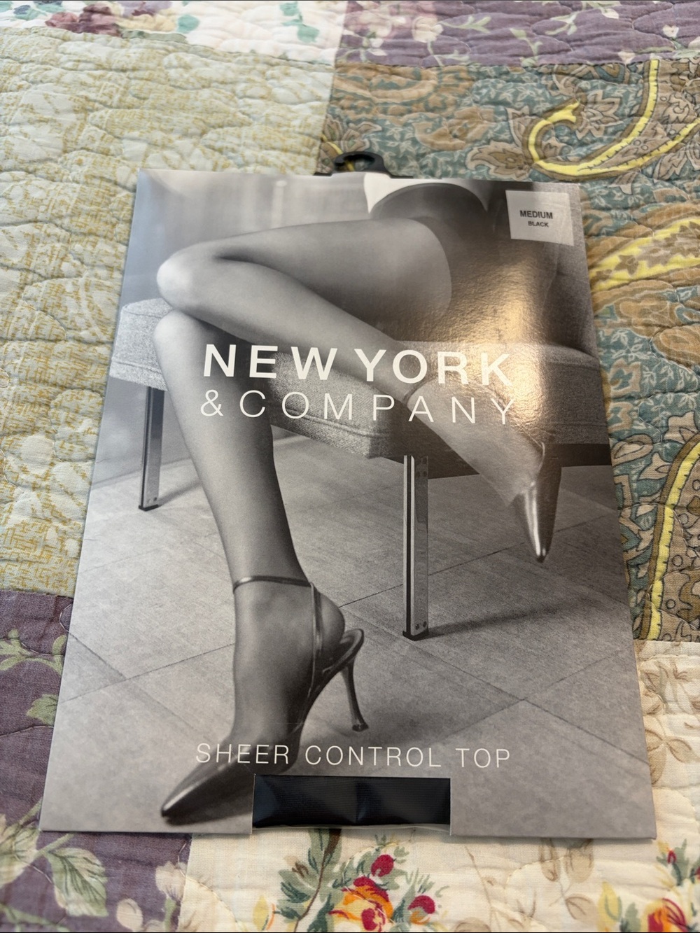 New York & Company Black Sheer Control Top Hosiery